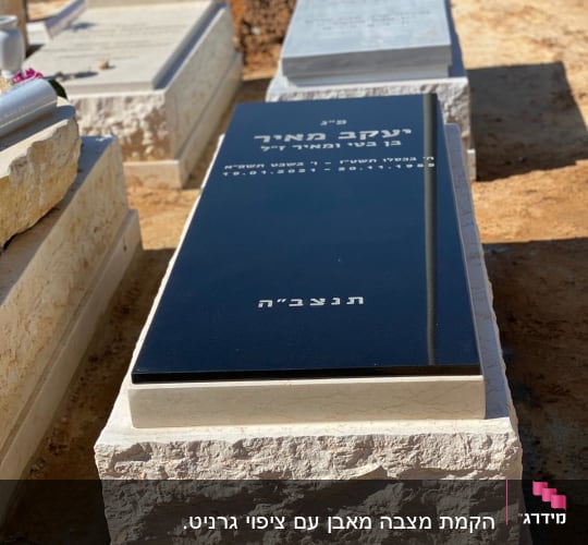 מצבות עם כיתוב בעברית בבית קברות